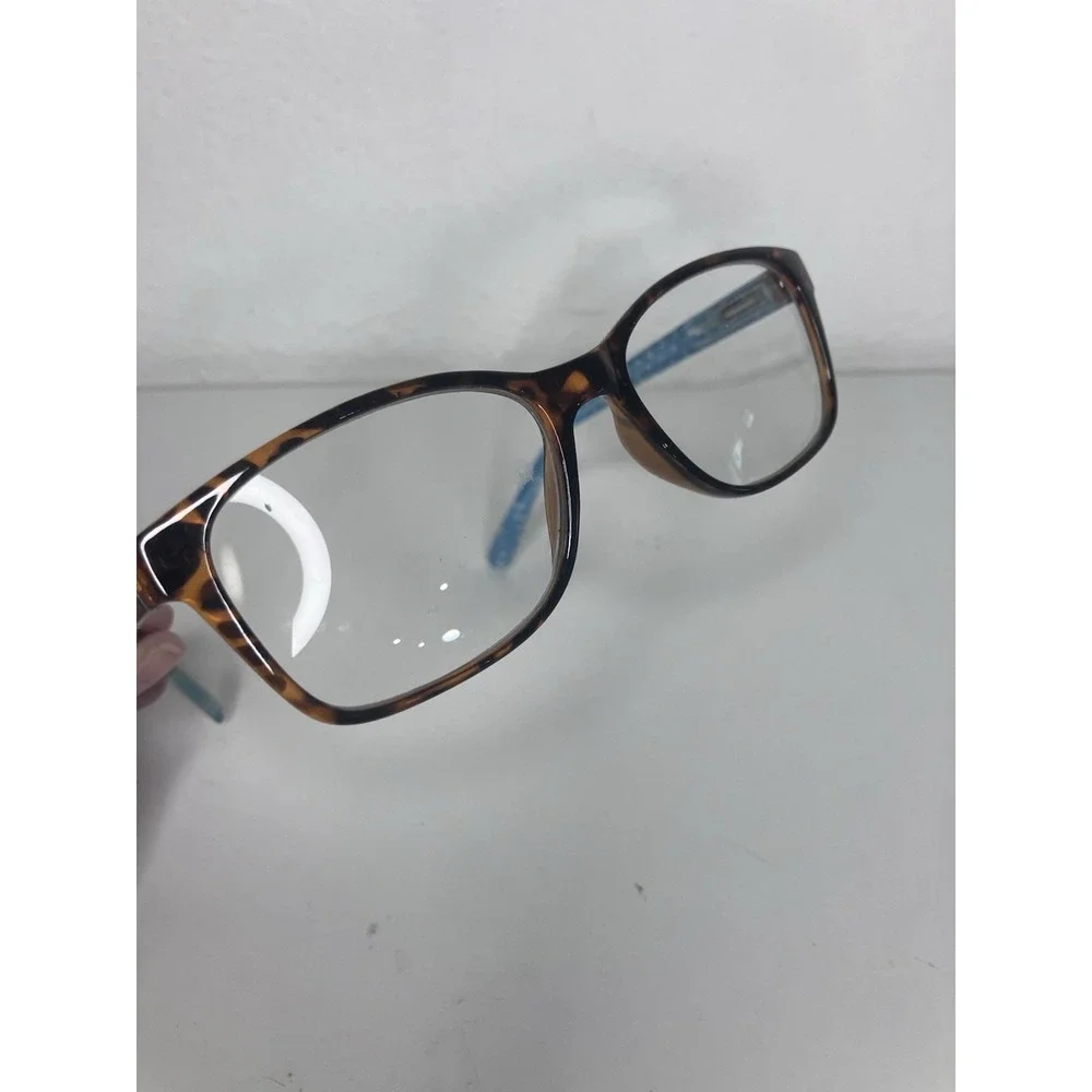 Lulu Guinness Brown Tortoise Frames with Turquoise Interior (LR24 2.0 52-17-135)
